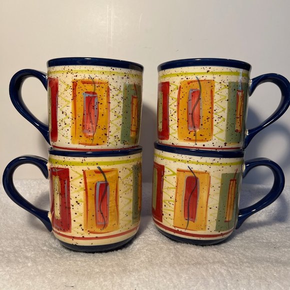 Pfaltzgraff Other - Pfaltzgraff Sedona Hand Painted Large 16 oz Mugs/Coffee Cups-Set of 4